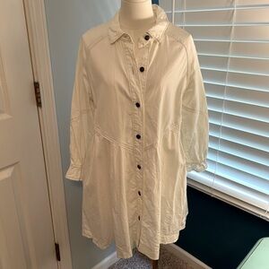 Free People Cream Button-Up Dress